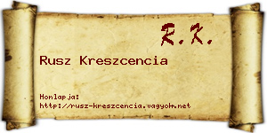 Rusz Kreszcencia névjegykártya